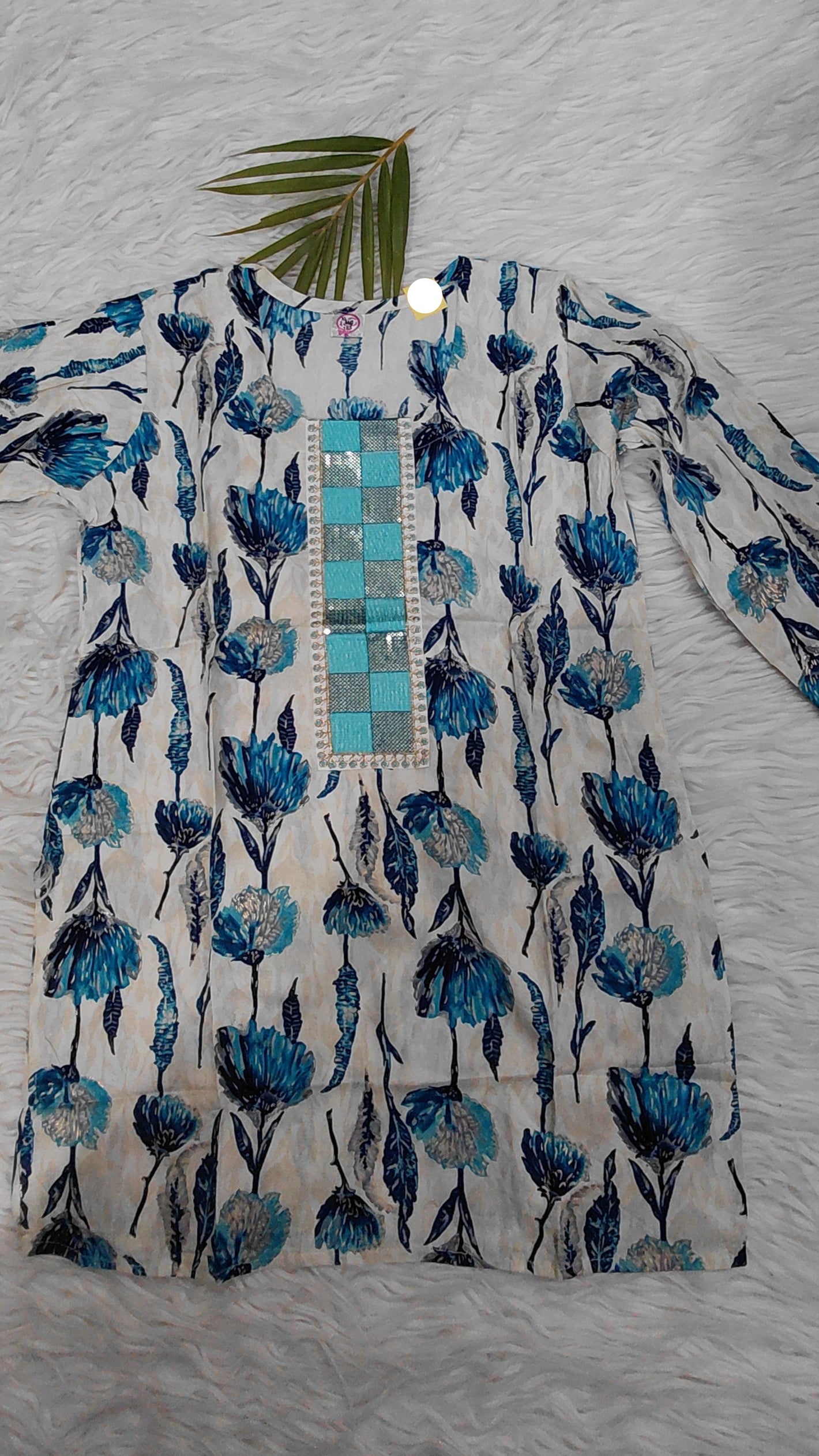 White Floral Printed Short Top