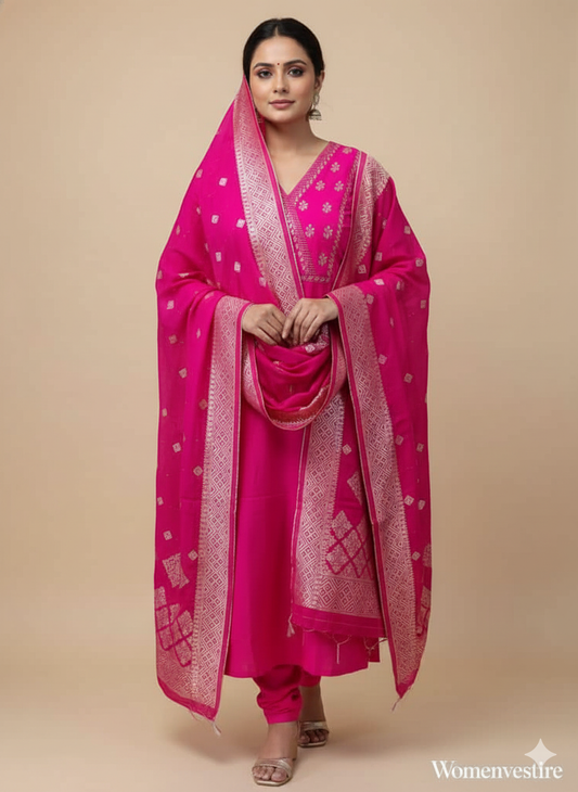 Elegant Embroidered Suit Set ( 3 pcs)