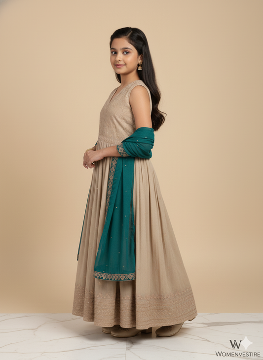 Elegant Kids Anarkali with Dupatta