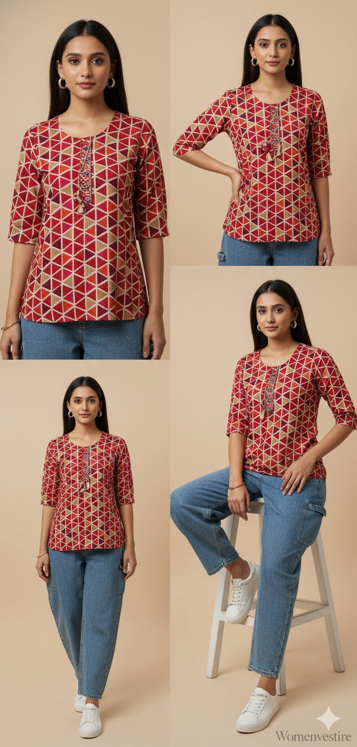 Trendy Printed Short Tunic