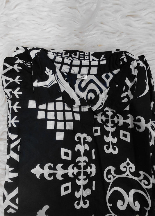 Casual Black Graphic Print Dress