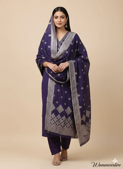 Elegant  Embroidered Suit Set ( 3 pcs)