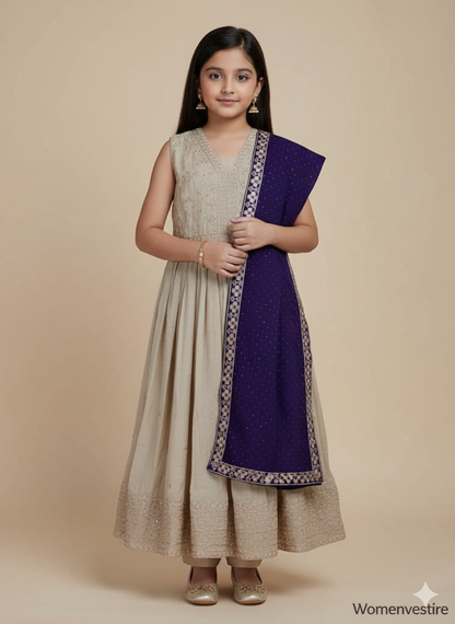 Elegant Kids Anarkali with  Dupatta