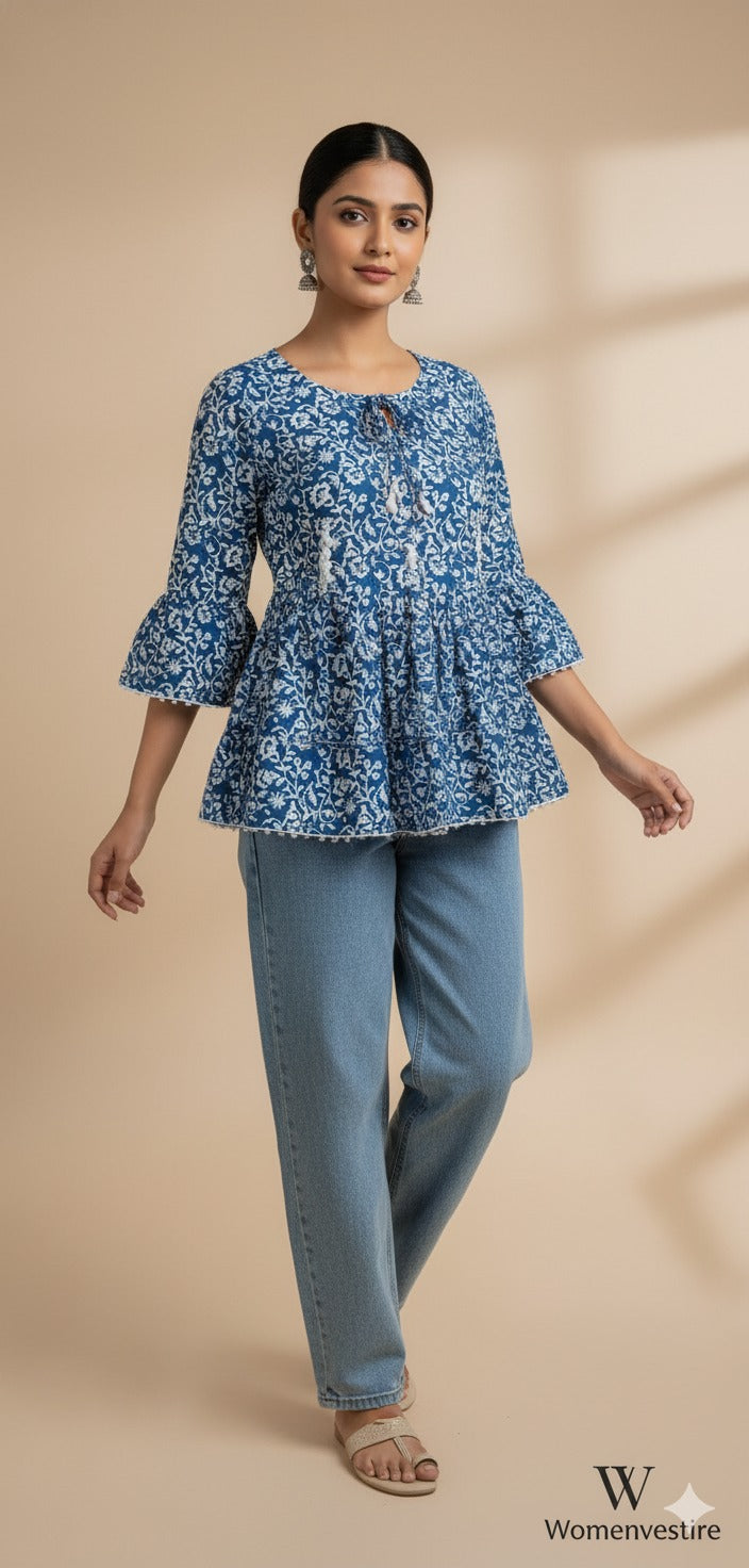 : Ethnic Printed Short Kurti