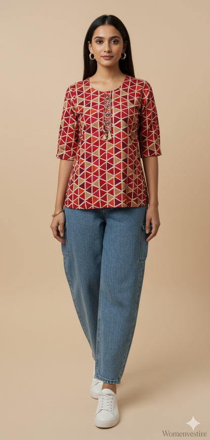 Trendy Printed Short Tunic