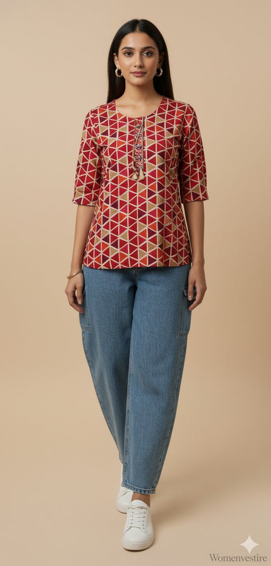 Trendy Printed Short Tunic