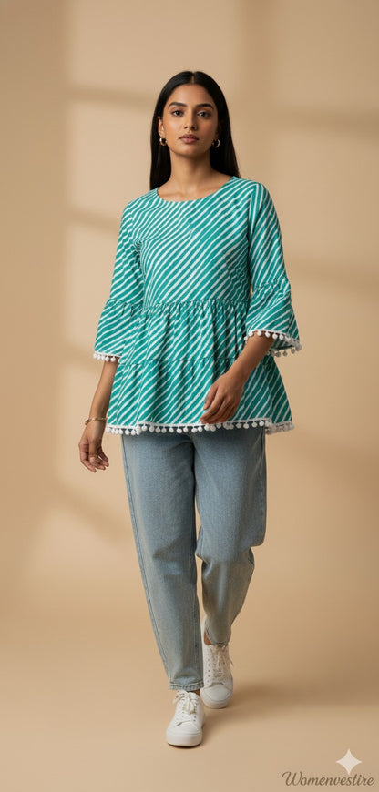 : Ethnic Printed Short Kurti