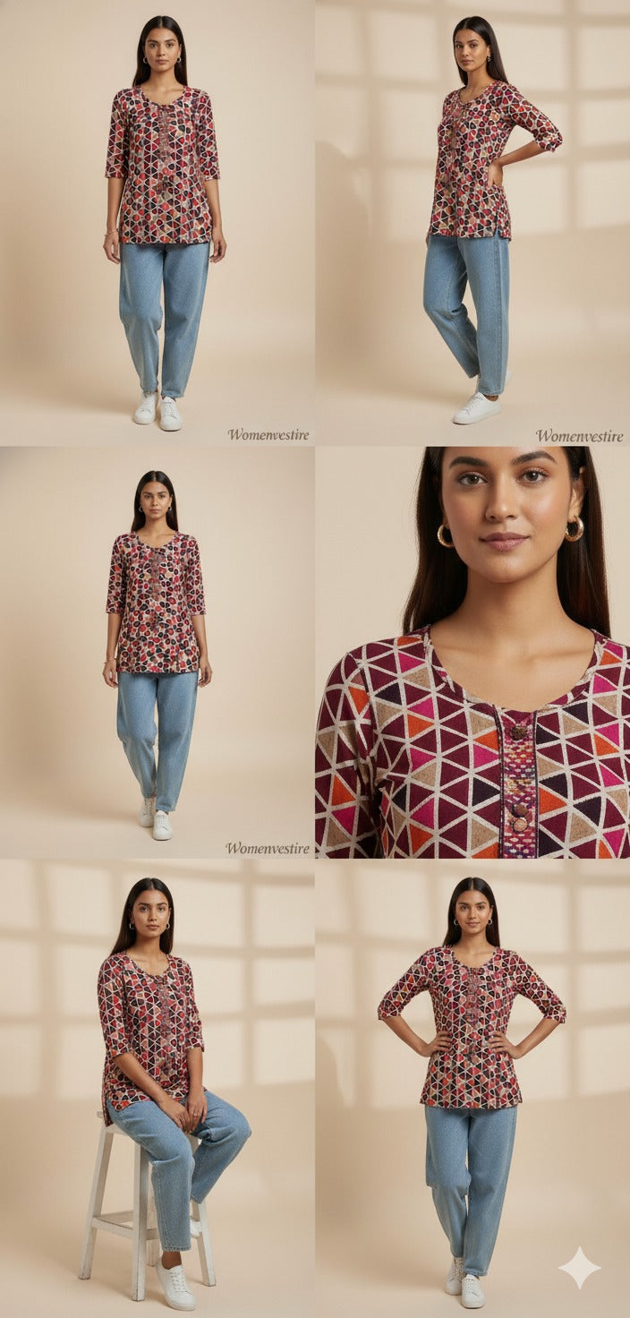 Trendy Printed Short Tunic