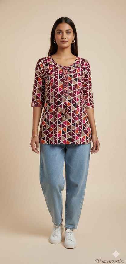 Trendy Printed Short Tunic