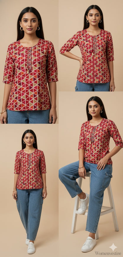 Trendy Printed Short Tunic