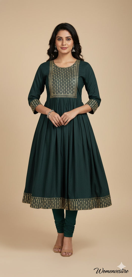 Graceful Green Anarkali Kurti (Copy)